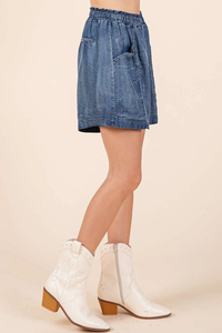 Shorts en jean décontractés taille haute élastique pour femme, collection été 2026, vente en gros - Product Image 4