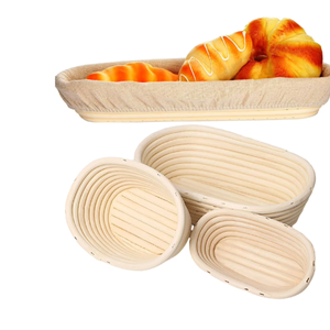 <b>Bread</b> Banneton Proofing <b>Basket</b>, Oval <b>Bread</b> Proofing <b>Basket</b>, Rattan Banneton <b>Basket</b> Dough Proofing Bowls With Liners From Vietnam - Product Image 1