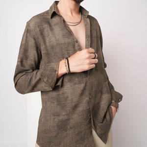 Chemises en flanelle pour hommes, boutonnées, coupe classique, manches longues, décontractées, à carreaux, style vintage streetwear, teintes en fil, anti-rétrécissement - Product Image 2