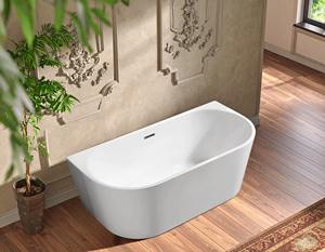 Bañera Acrílica Moderna Independiente, Bañera de Esquina con Desagüe y Grifo Incluidos, para Hoteles - Product Image 1