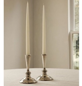 <b>Silver</b> Taper Candle Holders Pair Elegant Table Centerpiece Vintage Mantel Decor Timeless Radiance - Product Image 1