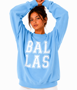 เสื้อสเวตเชิ้ตแขนยาวผ้าฟลีซสีฟ้าอ่อนทรงหลวม คอกลม สำหรับผู้หญิง ยี่ห้อ BAL LAS เหมาะสำหรับฤดูหนาว สวมใส่สบายๆ แบบลำลอง รับผลิตตามแบบ OEM - Product Image 4