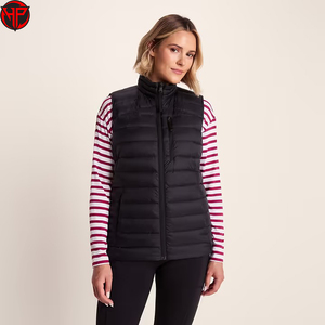 <b>Women's</b> Black Puffer Vest Stand Collar Zip Up Windproof Sleeveless <b>Waistcoat</b> Casual Outerwear <b>Womens</b> Down Gilet - Product Image 1