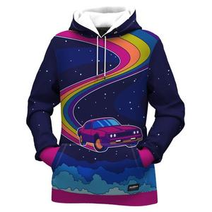 Sudadera con Capucha y Estampado Neón para Hombre, Sudadera Tejida con Capucha y Manga Regular, Impresión por Sublimación, Ropa Urbana de Otoño - Product Image 5