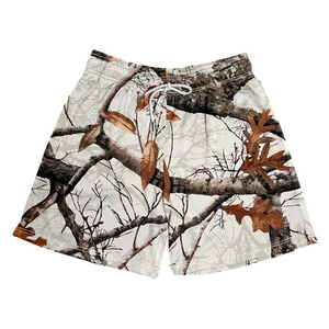Shorts de sport décontractés pour hommes, personnalisables, en toile 100% polyester, coupe mi-taille, coupe-vent, respirants, avec poches et impression numérique - Product Image 5