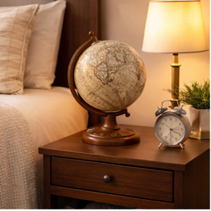 Globe terrestre éducatif de bureau avec cadre en bois, fer et plastique |   Globe décoratif pour bureau, table d'étude et décoration intérieure - Product Image 6