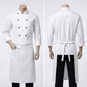 Premium 220 GSM Poly Cotton <b>Chef</b> Uniform Charcoal Gray Long Sleeve Panel Design Custom Embroidery Print Logo - Product Image 5