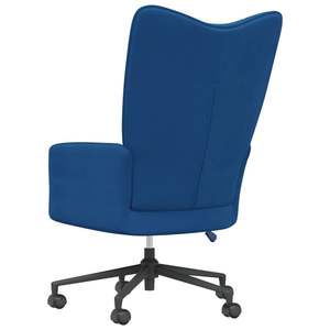 Silla de Oficina Relajante de Terciopelo Azul con Base de Acero Ajustable en Altura - Product Image 5