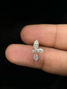 Elegantes Pendientes de Oro de 14K con Forma de Marquesa y Gota, con Triple Broche Plano para Perforación de Oreja, Joyería de Fiesta, Regalo para Mujer - Product Image 6