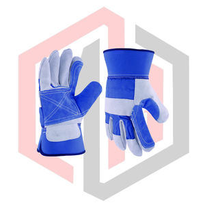 Gants de pompier en cuir de vachette renforcés, stériles, en tissu bleu, antistatiques, sans silicone, souples, flexibles et respirants - Product Image 4