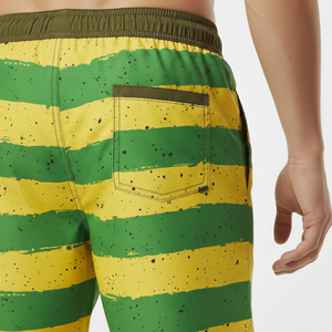 Shorts de bain unis pour hommes en gros – Écologiques, infroissables, séchage rapide, anti-UV, respirants, en coton/polyester - Product Image 6