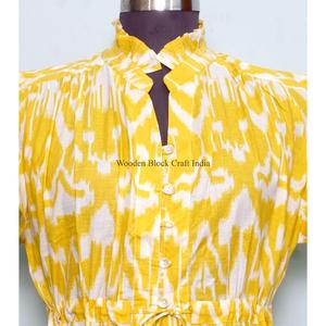 Vestido corto elegante de algodón hecho a mano en India, con estampado floral, ideal para fiestas, regalo para novias, personalizado, vestido de moda para mujer, procedente de la India. - Product Image 4