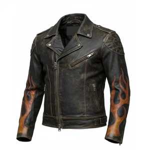 Veste en cuir pour homme style rock, veste en cuir pour motard, vente en gros à prix avantageux, fabrication directe du Pakistan en ligne. - Product Image 3