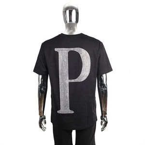 T-shirts personnalisés pour hommes, manches courtes en coton, impression de logo, impression de strass - Product Image 5