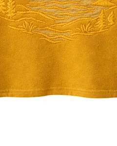 Camiseta Amarilla para Mujer con Bordado de Paisaje Montañoso, Camiseta Corta de Algodón, Manga Corta, Estilo Casual, Holgada, con Estampado Gráfico, Venta al por Mayor6 - Product Image 6