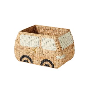 Cesta de jazmín acuático tejida a mano, bonita cesta de almacenamiento para juguetes de vehículos, contenedor decorativo rectangular para el suelo de la habitación infantil - Product Image 4