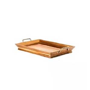 Root <b>Rustic</b> Rectangular Wooden Serving Platter Tray Solid Wood Minimalist Design Durable Dishware for Food Presentation Tray - Product Image 1