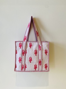 Pinkcityhandloom Eco-Friendly Women's Hand-Block Print Floral Cotton Quilted Mini Tote Bag Bohemian Travel Spring Summer Winter - Product Image 3