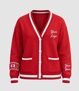 Cardigan en tricot brodé pour femmes, style universitaire, pour les grossistes en vêtements d'hiver - Product Image 2
