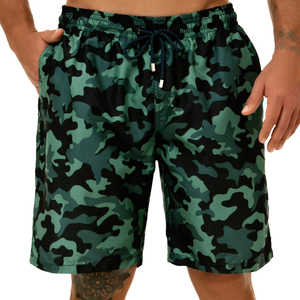 Elastic Waistband Breathable UV Protection Swim Bermuda Shorts <b>Men's</b> Quick Dry Custom Solid 100% Polyester Swim <b>Trunks</b> For <b>Men</b> - Product Image 5