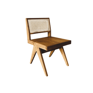 Chaise de salle à manger moderne en bois avec assise en rotin, finition naturelle, pour la maison et les restaurants WOODGRANDLIVING IDT-114 - Product Image 2