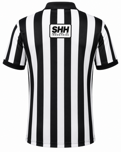 Camiseta de Árbitro de Fútbol Americano a Rayas Blancas y Negras para Hombre, Cuello Polo con Media Cremallera, Manga Corta, Jersey Profesional para Oficiales de Juego SHH - Product Image 2