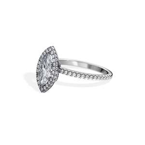 Women's 14k Gold Plated Marquise Cut Diamond Engagement Ring Prong Setting Floral Style - Product Image 4
