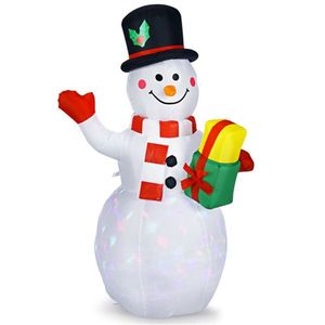 5 Foot Tall Snowman Inflatable Christmas Decoration with Colorful LED Lights Outdoor Holiday Yard Decorations - Product Image 2