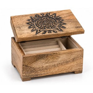 Caja de Joyería Azteca de Madera de Mango al por Mayor |   Almacenamiento Artesanal |   Moradabad - Product Image 1