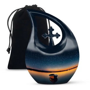 Urne commémorative de haute qualité pour les cendres humaines avec sac en velours gratuit - Product Image 6
