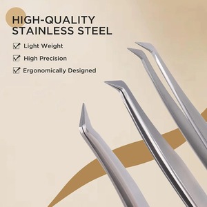 Pinzas de Precisión para Extensión de Pestañas de Acero Inoxidable, Pinzas para Pestañas de Volumen para Profesionales - Product Image 3