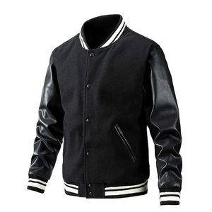 Chaqueta Varsity Personalizada al por Mayor, de Alta Calidad, Resistente al Viento, Transpirable, Informal, de Invierno, Bordada, con Cierre de Botones - Product Image 1