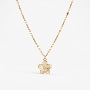 <b>Gold</b> <b>Plated</b> Stainless Steel Flower Pendant Necklace <b>Chain</b> for Women Anniversary Jewelry - Product Image 2