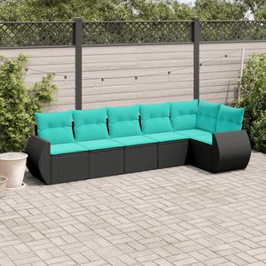 Conjunto de Sofás Modulares de Ratán PE Negro para Jardín, Elegante Colección de Sofás para Patio - Product Image 1