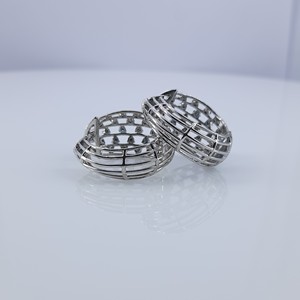 1.49 Cttw Blue Diamond Hoop <b>Huggie</b> Earrings 925 Sterling <b>Silver</b>, Round Cut Color-Enhanced Natural Diamond Earrings for Women, Om - Product Image 4