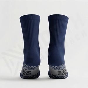 ถุงเท้าวิ่งผู้ชายผ้าฝ้ายแบบยาวถึงน่อง บุหนานุ่ม ระบายอากาศได้ดี เหมาะสำหรับเล่นกีฬาประจำวัน  รับสกรีนโลโก้  นุ่มสบาย ทนทาน  สามารถเลือกสีและแบบได้ - Product Image 2