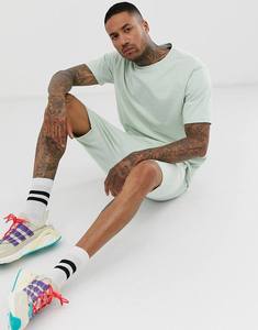 QUANTA INTERNATIONAL Herren Hellgelbes Rundhals-T-Shirt und Shorts Set Streetwear Digital Bedrucktes Lässiges Sommer-Outfit 100% - Product Image 3