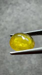 Saphir Jaune Naturel de Bangkok Certifié GIA 3,98 Ct, Coupe Ovale, Pierre Précieuse Libre pour Bague, Pendentif, Bijoux Fins - Product Image 2