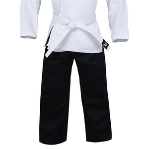 Uniforme de Karate Blanco para Adultos, 100% Algodón, Duradero, Corte Regular, Unisex, Conjunto de Ropa de Artes Marciales, Incluye Pantalones Negros - Product Image 2