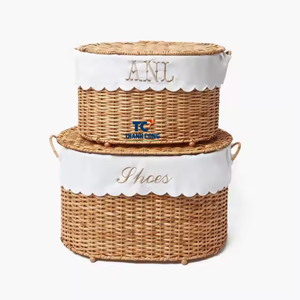 Meilleure vente panier de rangement en rotin naturel écologique décoration de la maison support de stockage de tissage pour le linge - Product Image 2