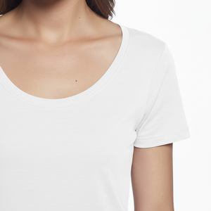 Women Tshirt Casual Solid short Sleeve Tshirts Lightweight Breathable T-Shirt <b>with</b> Knitted Jersey Fabric Eco-Friendly <b>top</b> - Product Image 5