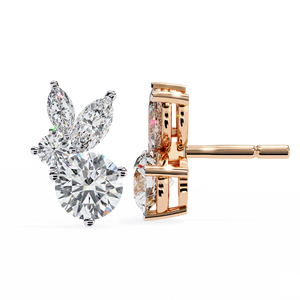 Marquise Oval Round Diamond Earrings Butterfly <b>Stud</b> Ear Jewelry for Wedding Party Gift - Product Image 4