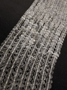Natural Faceted <b>Crystal</b> Quartz Rondelle Shape Gemstone 8 mm <b>Beads</b> 16 Inches Strand Manufacturer Supplier Wholesale Jewelry - Product Image 3