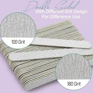 Lima de Uñas Ergonómica de Acero Inoxidable de Doble Cara con Patrón Recto, Grano 80/100, Herramienta Profesional de Manicura para Uso Doméstico - Product Image 3