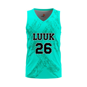Uniformes de Baloncesto Personalizados con Cuello en V, 100% Poliéster, Transpirables y que Absorben la Humedad, para Hombres y Equipos - Product Image 1