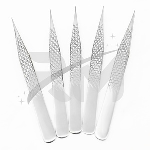Pince à épiler professionnelle RMI haute précision pour extensions de cils, forme ondulée, personnalisable avec pointe fine - Product Image 2