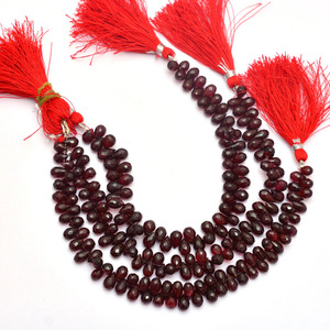 AAA+ Garnet 7x5mm-8x6mm Faceted Teardrop Briolette <b>Beads</b> Natural <b>Red</b> Garnet Semi Precious Gemstone Loose Drop <b>Beads</b> For Jewelry - Product Image 3