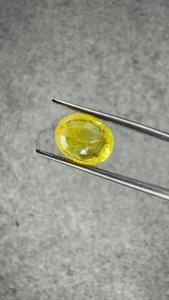 Saphir Jaune Naturel de Bangkok 4,14 Ct, Coupe Ovale, Pierre Précieuse Dorée pour Bague, Pendentif, Bijoux Fins, Fournisseur en Gros - Product Image 2