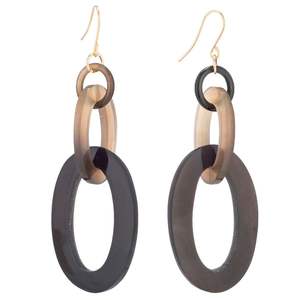 Pendientes Artesanales Étnicos de Cuerno de Búfalo Orgánico con Cristal, Accesorios de Moda Étnicos Nuevos - Product Image 4