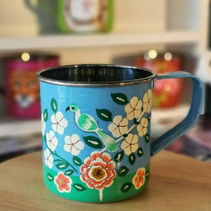 Taza de Esmalte Clásica Personalizada, Taza de Acero Metálico para Camping, Taza de Esmalte Artesanal India - Product Image 5